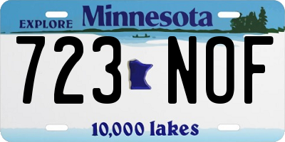 MN license plate 723NOF