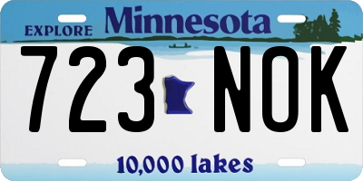 MN license plate 723NOK