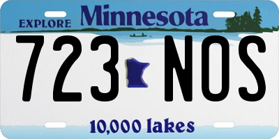 MN license plate 723NOS