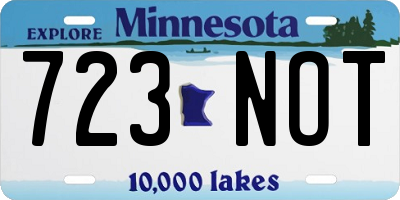 MN license plate 723NOT