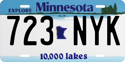 MN license plate 723NYK