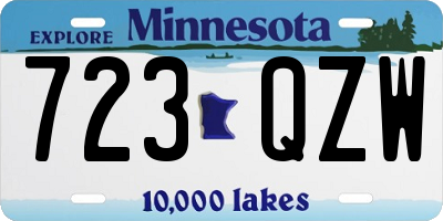 MN license plate 723QZW