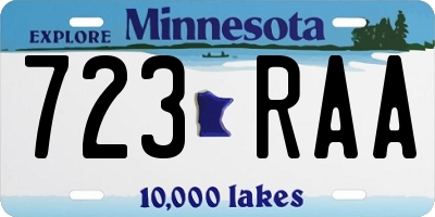 MN license plate 723RAA