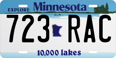MN license plate 723RAC