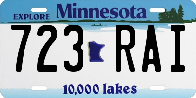 MN license plate 723RAI