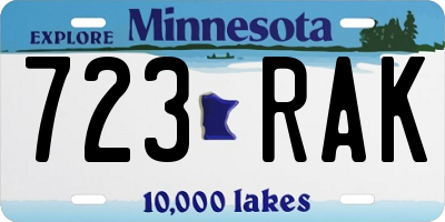 MN license plate 723RAK