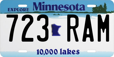MN license plate 723RAM