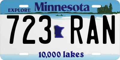 MN license plate 723RAN