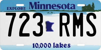 MN license plate 723RMS