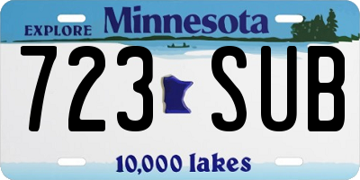 MN license plate 723SUB