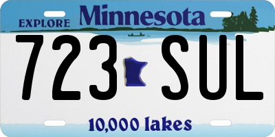 MN license plate 723SUL