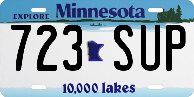 MN license plate 723SUP