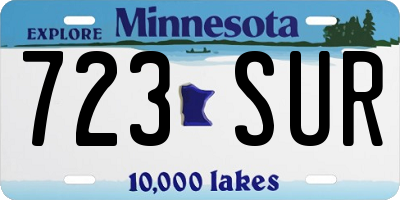 MN license plate 723SUR