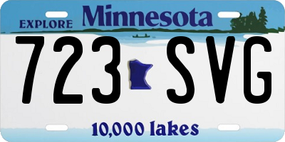 MN license plate 723SVG