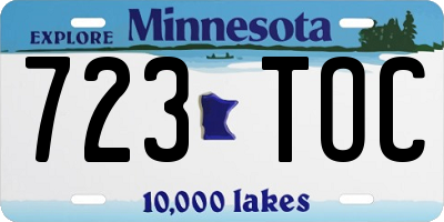 MN license plate 723TOC