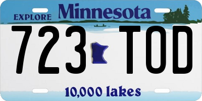 MN license plate 723TOD