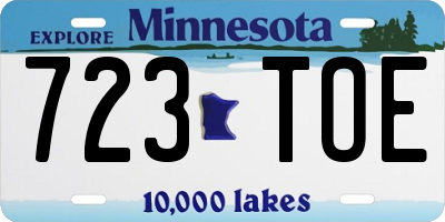 MN license plate 723TOE