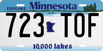 MN license plate 723TOF