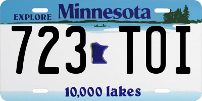 MN license plate 723TOI