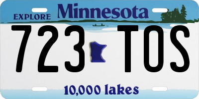 MN license plate 723TOS