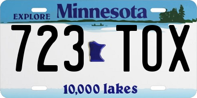 MN license plate 723TOX
