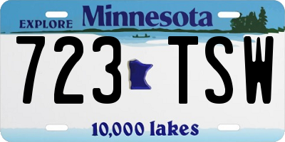 MN license plate 723TSW