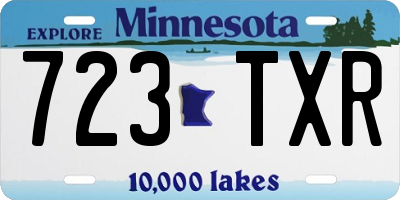 MN license plate 723TXR
