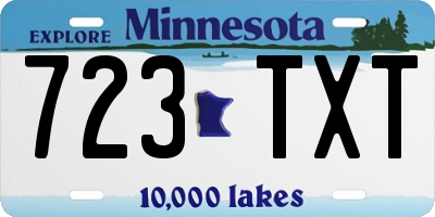 MN license plate 723TXT