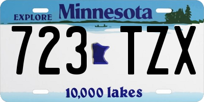MN license plate 723TZX