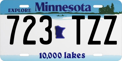 MN license plate 723TZZ