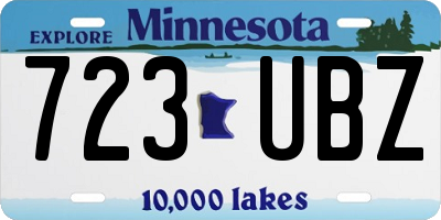 MN license plate 723UBZ