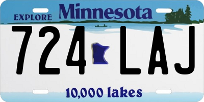 MN license plate 724LAJ