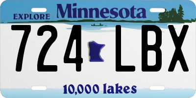 MN license plate 724LBX