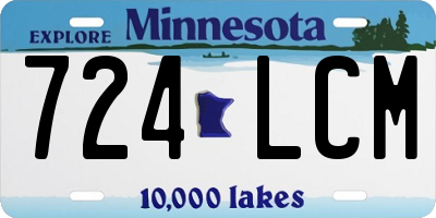 MN license plate 724LCM