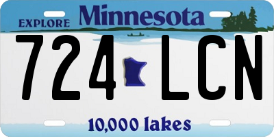 MN license plate 724LCN
