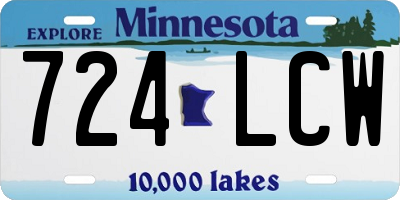 MN license plate 724LCW