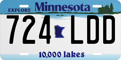 MN license plate 724LDD