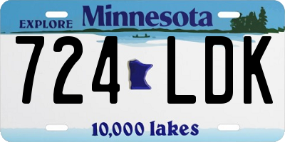 MN license plate 724LDK