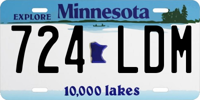 MN license plate 724LDM