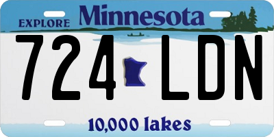 MN license plate 724LDN
