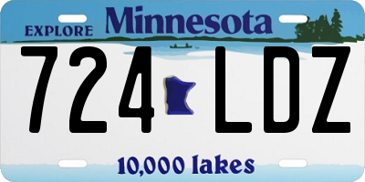 MN license plate 724LDZ