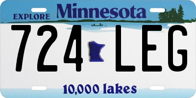 MN license plate 724LEG
