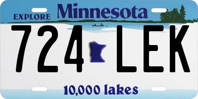 MN license plate 724LEK