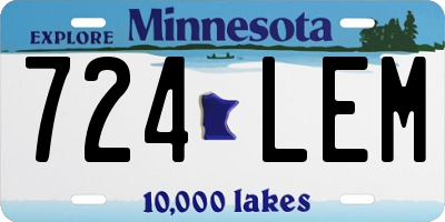 MN license plate 724LEM