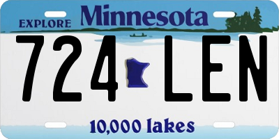 MN license plate 724LEN