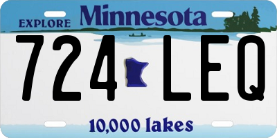 MN license plate 724LEQ