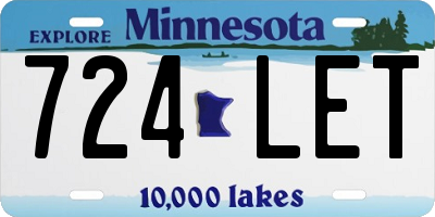 MN license plate 724LET