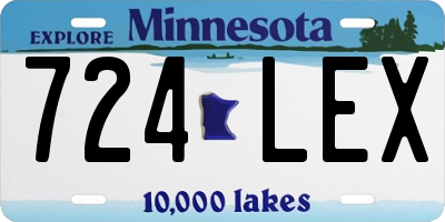 MN license plate 724LEX