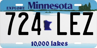 MN license plate 724LEZ