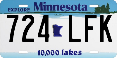 MN license plate 724LFK